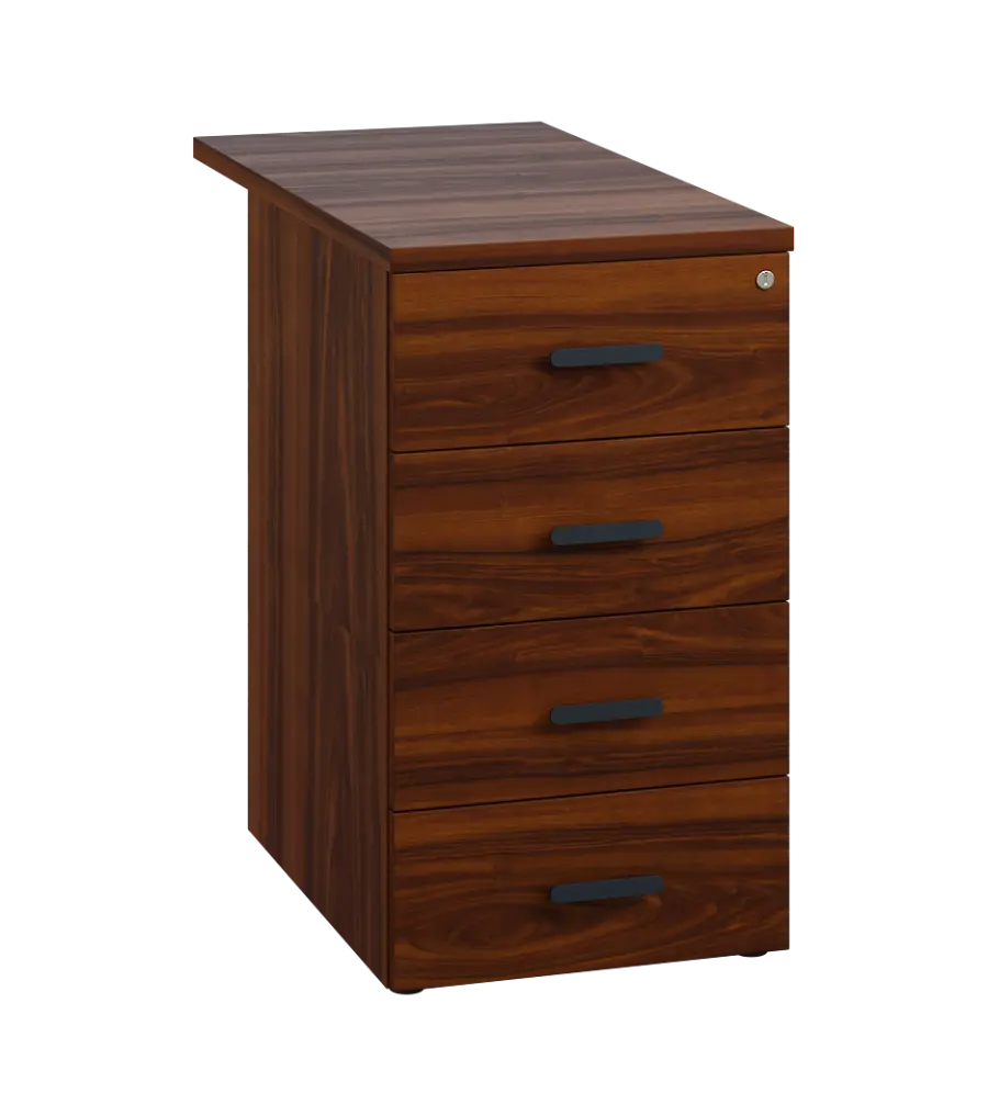 LKC 2 - 81 kontejner přístavný, 4-zásuvkový, deska 25 mm, centrální zámek, ořech královský